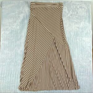 Anonyme Striped Maxi Skirt Striped Elastic Waist